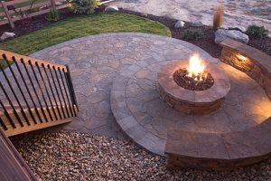 Beautiful backyard patio and fire pit