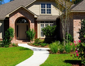 Attractive brick home and landscaping