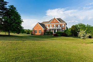 Front yard of a large estate